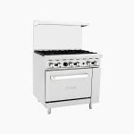 6 BURNER GAS RANGE ON GAS OVEN