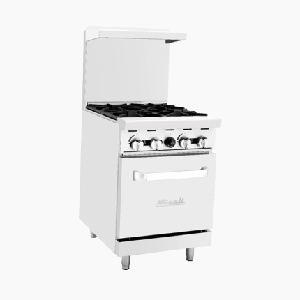 4 BURNER GAS RANGE ON GAS OVEN